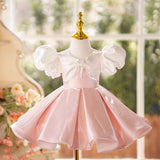 Girls' Color Matching Creative All-match Puff Sleeve Princess Dress