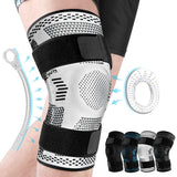 Knitted Breathable Silicone Strap Compression Sports Knee Leg Guards