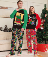 Holiday Pajamas Red Suit Cute Spliced Pattern