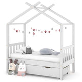 Children's Bed with Drawer Solid Pine Wood Children's Bed
