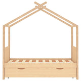 Children's Bed with Drawer Solid Pine Wood Children's Bed