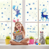 Christmas Elk Snowflake Sticker Decoration Glass Window Kids Room Christmas Wall Stickers Home Decals Decoration