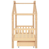 Children's Bed with Drawer Solid Pine Wood Children's Bed