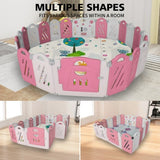 20X2 Panel Baby Playpen Foldable Playard For Baby And Kids Adjustable Shape Play Fence With Safety Lock Gate