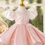 Girls' Color Matching Creative All-match Puff Sleeve Princess Dress