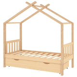 Children's Bed with Drawer Solid Pine Wood   Children's Bed