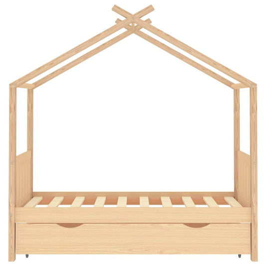 Children's Bed with Drawer Solid Pine Wood   Children's Bed