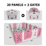20X2 Panel Baby Playpen  Foldable Playard For Baby And Kids  Adjustable Shape Play Fence With Safety Lock Gate