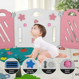 20X2 Panel Baby Playpen  Foldable Playard For Baby And Kids  Adjustable Shape Play Fence With Safety Lock Gate